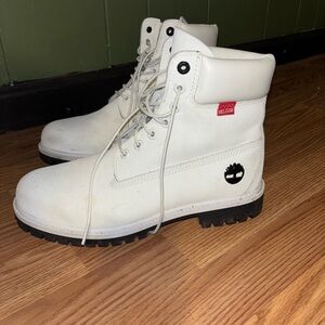 Timberland White Leather Boots
